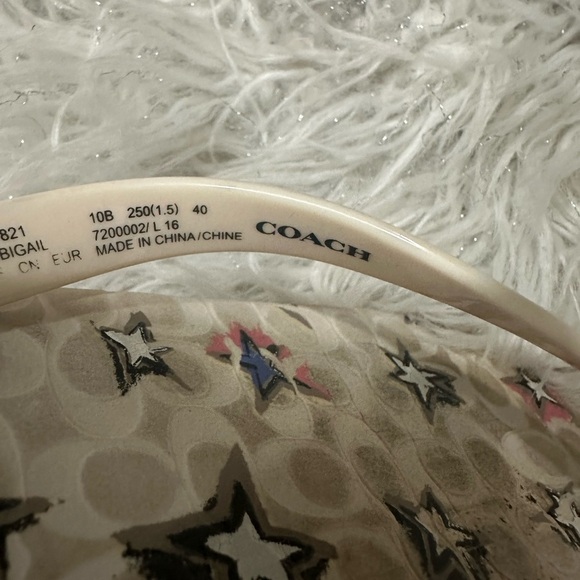 Coach Cream and Blue Star Sandals beach 🏖️ 🏝️ ☀️ Sz 10 - Picture 4 of 6